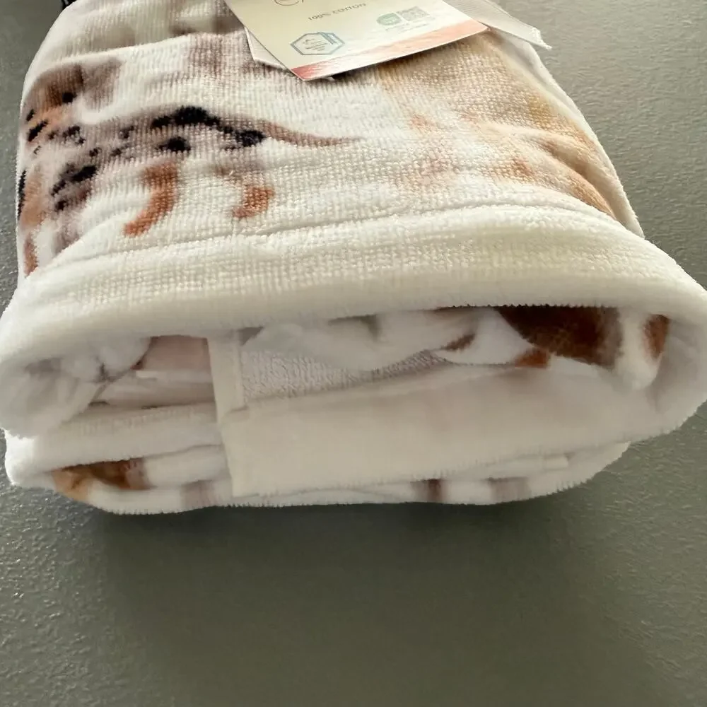 Caro Home 2-Pack Dog Print Hand Towels 100% Cotton Golden Retriever Dachshund